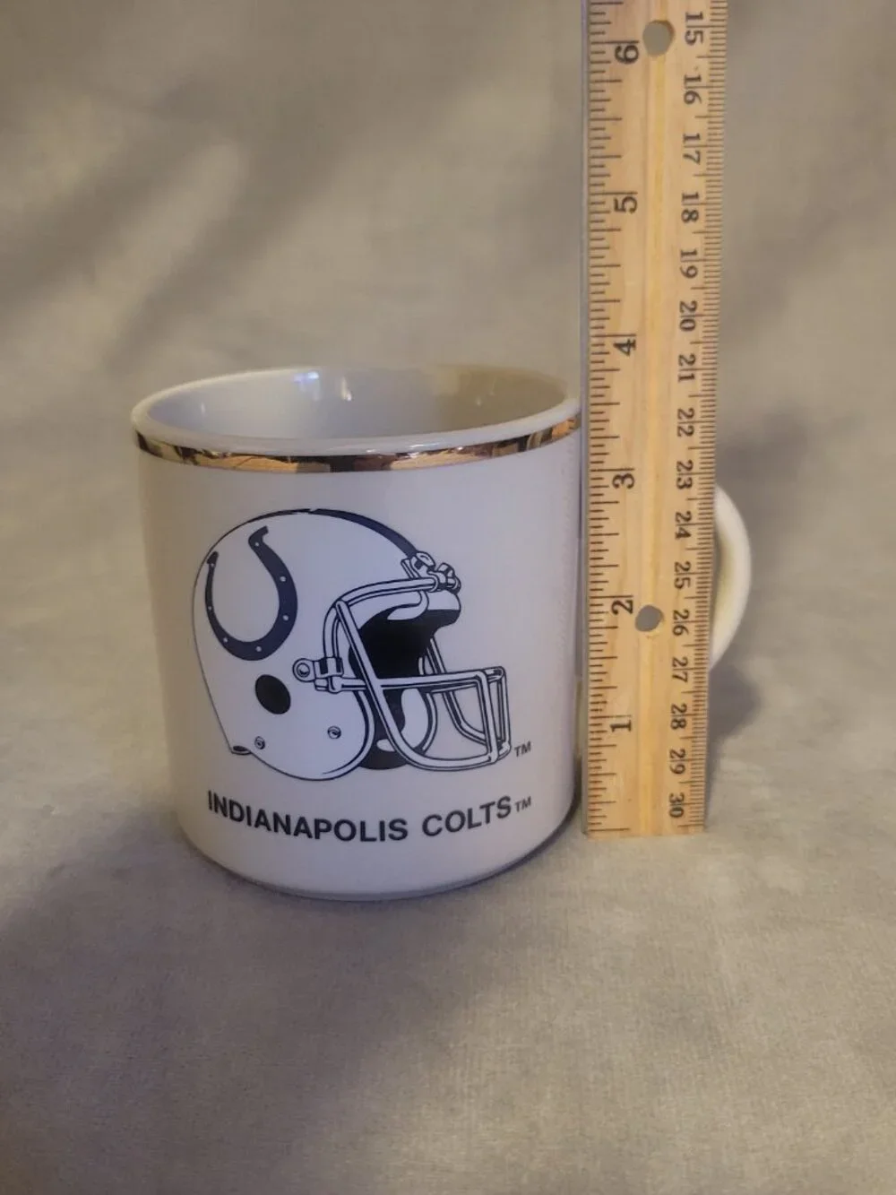 Vintage Indianapolis Colts NFL Football Team Coffee Mug Gold Trim Tea Beverage